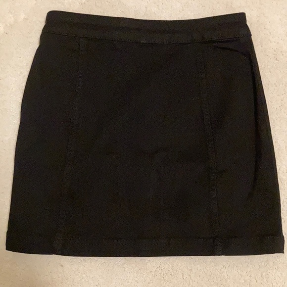 free people black skirt with buttons - Picture 2 of 3